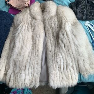 Sage Fox white fur coat